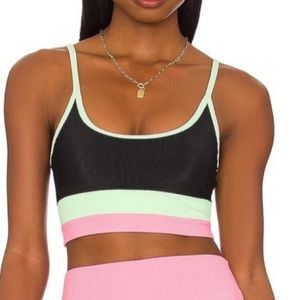 Beach Riot Black and Pink Bikini Top